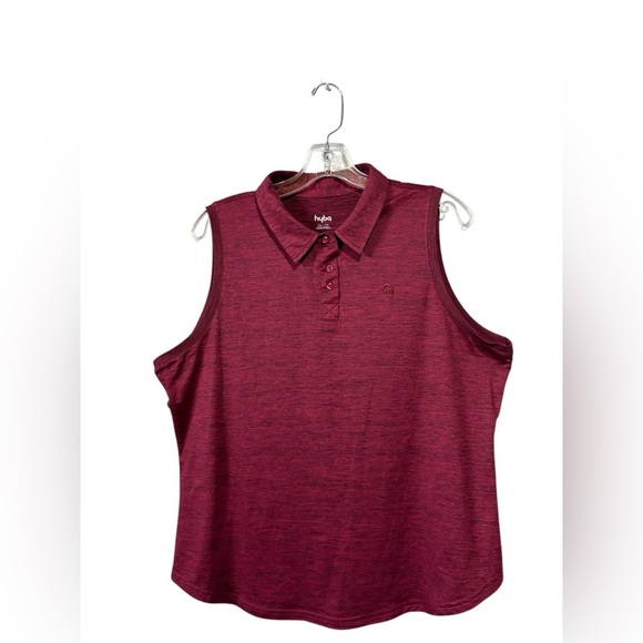NWOT, HYBA, Plus Size Sleeveless Polo Top - Maroon, XXL πββοΈββ‘οΈ - Picture 3 of 8